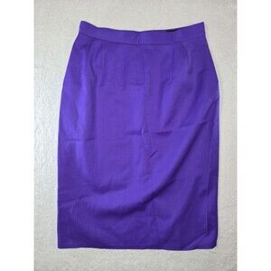 Vintage Harve Benard Purple Wool Pencil Skirt Women's 12 Midi Pockets